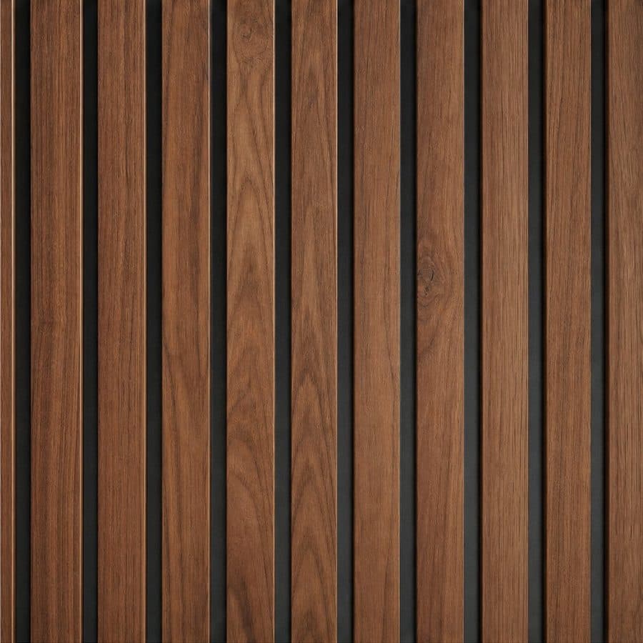 Walnut slat feature wall, concept imagery
